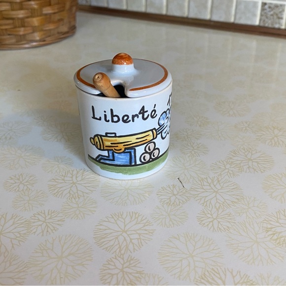 Vintage Maille lidded mustard jar with spoon made in France - Picture 3 of 7